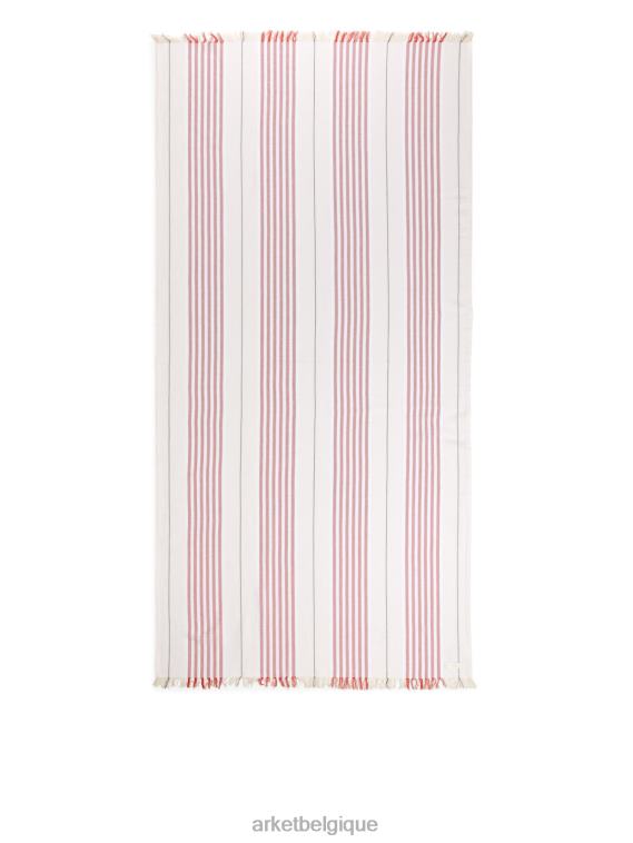 ARKET couverture de plage en coton unisexe blanc rouge T46DR1358 articles ménagers