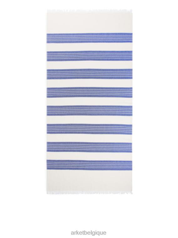 ARKET couverture de plage en coton unisexe bleu blanc T46DR631 articles ménagers