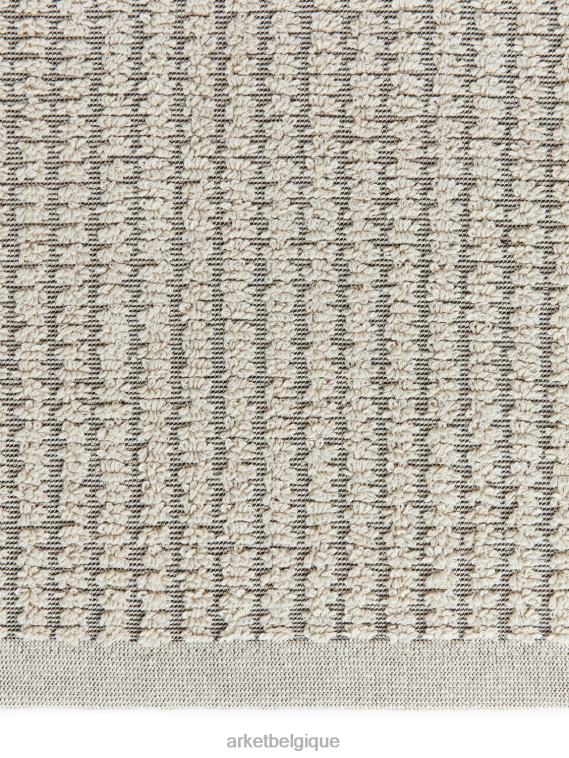 ARKET tapis de bain en coton unisexe beige/gris T46DR1345 articles ménagers