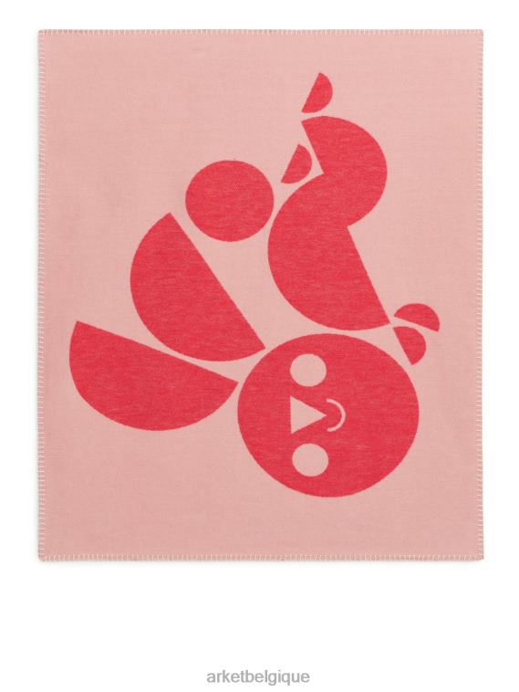ARKET couverture en coton édition artiste unisexe rouge blanc T46DR1727 articles ménagers