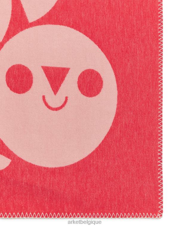 ARKET couverture en coton édition artiste unisexe rouge blanc T46DR1727 articles ménagers