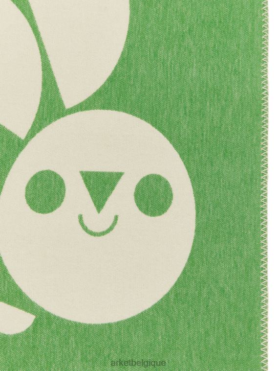 ARKET couverture en coton édition artiste unisexe vert blanc T46DR1745 articles ménagers
