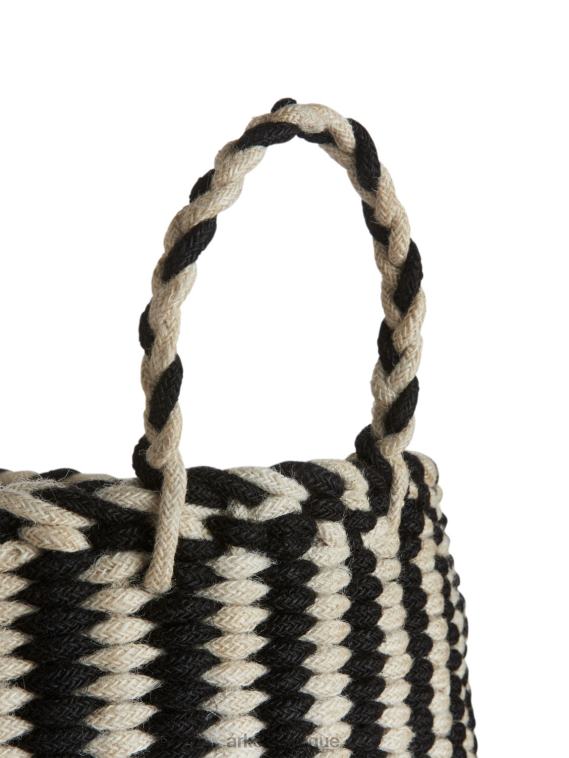 ARKET panier de rangement 41 cm unisexe beige/noir T46DR1355 articles ménagers