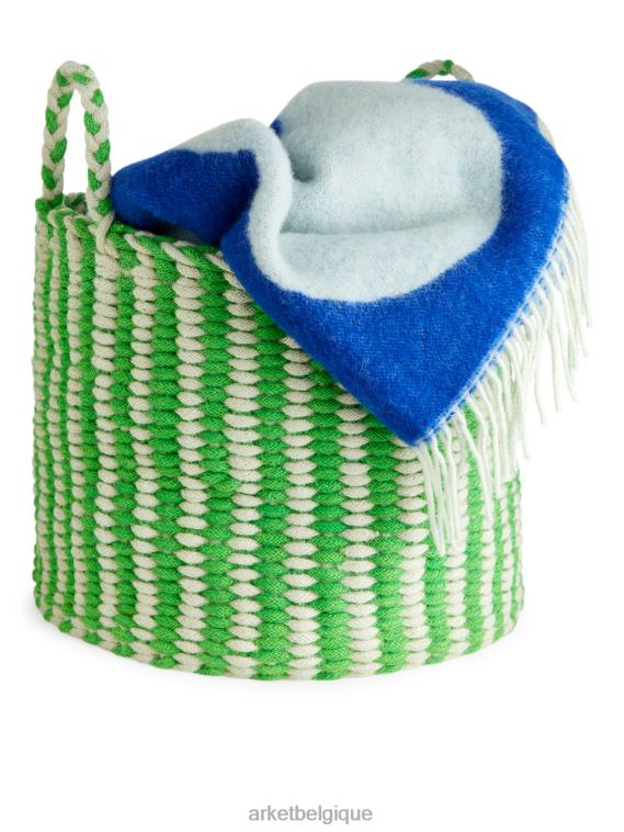 ARKET panier de rangement 41 cm unisexe vert/blanc cassé T46DR1353 articles ménagers