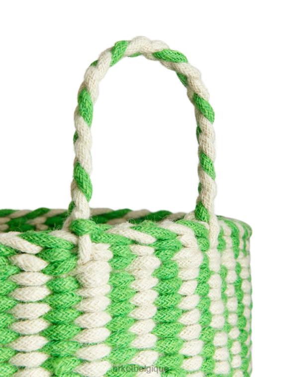 ARKET panier de rangement 41 cm unisexe vert/blanc cassé T46DR1353 articles ménagers