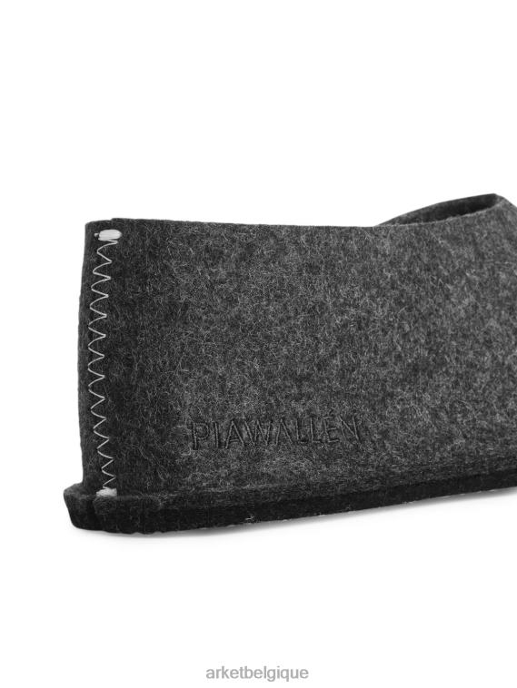 ARKET pantoufles en laine pia wallen unisexe mélange gris foncé T46DR721 articles ménagers