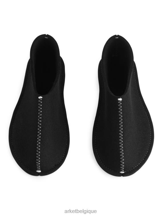 ARKET pantoufles en laine pia wallen unisexe noir T46DR722 articles ménagers