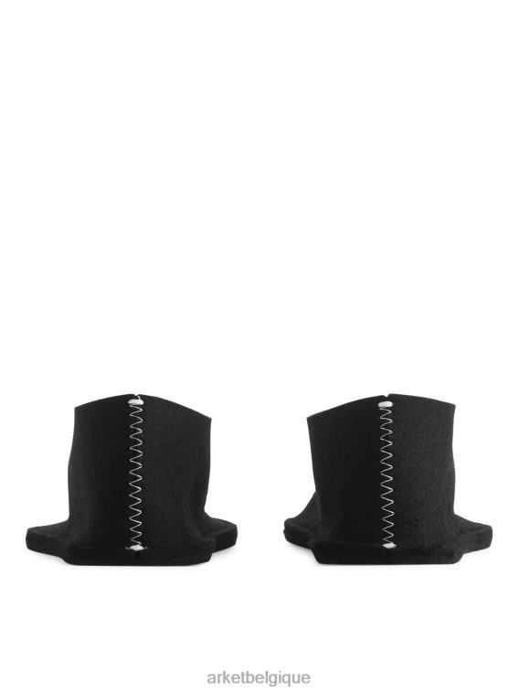 ARKET pantoufles en laine pia wallen unisexe noir T46DR722 articles ménagers