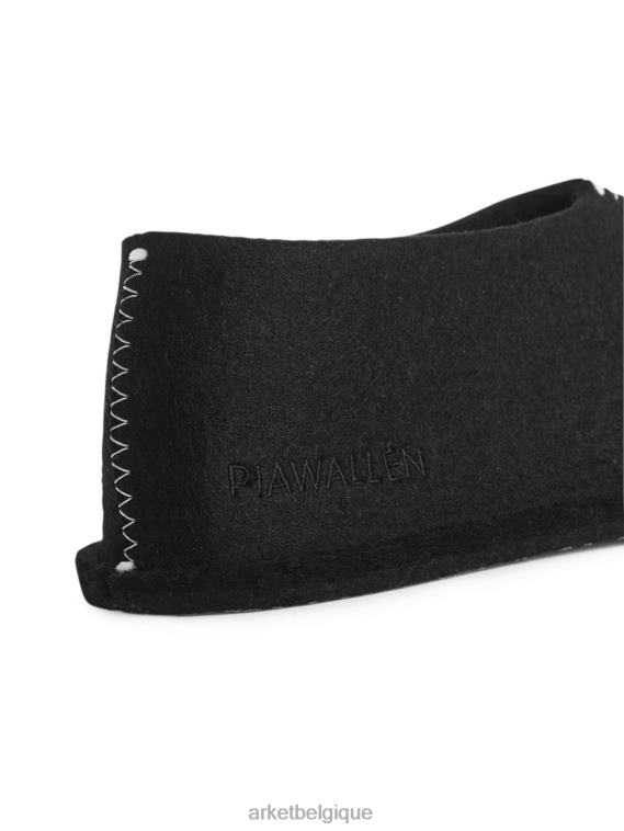 ARKET pantoufles en laine pia wallen unisexe noir T46DR722 articles ménagers