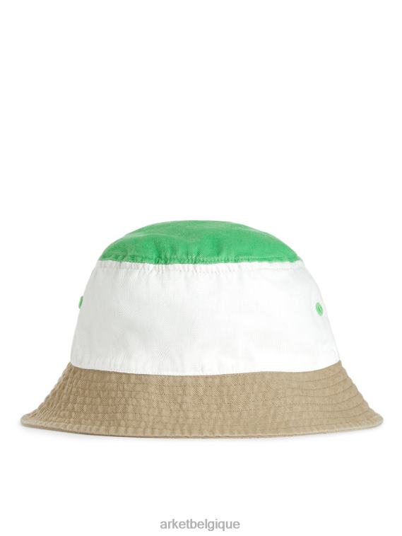 ARKET chapeau bob à blocs de couleurs enfants vert/blanc/beige T46DR1630 accessoires