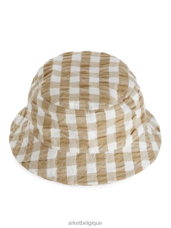 ARKET chapeau bob en seersucker enfants beige/blanc T46DR1691 accessoires
