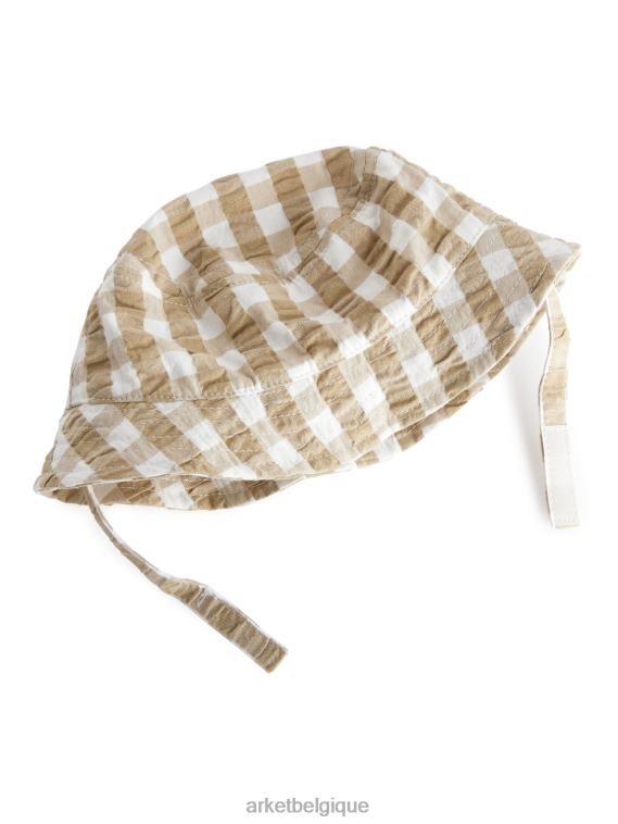 ARKET chapeau bob en seersucker enfants beige/blanc T46DR1691 accessoires