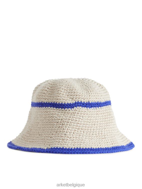 ARKET chapeau de soleil au crochet enfants beige/bleu T46DR1693 accessoires
