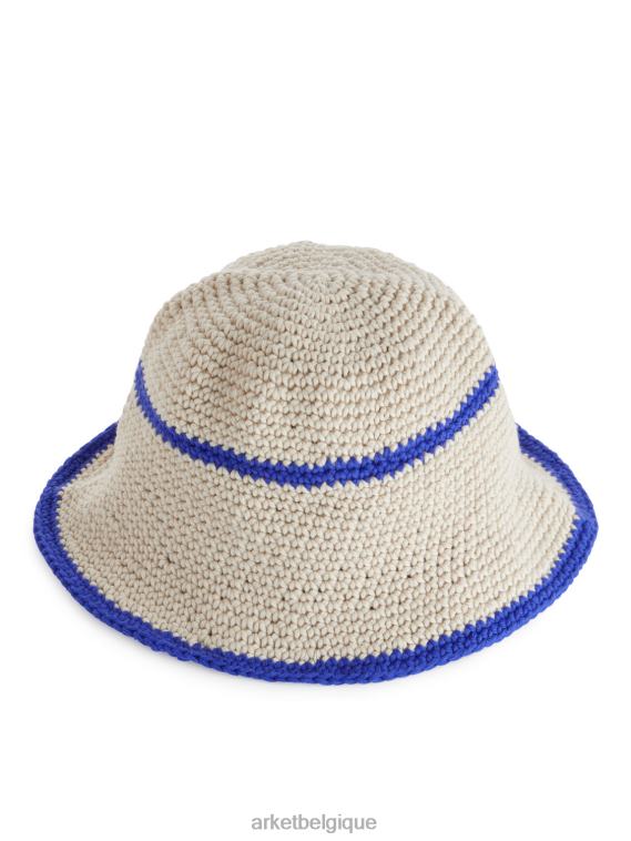 ARKET chapeau de soleil au crochet enfants beige/bleu T46DR1693 accessoires