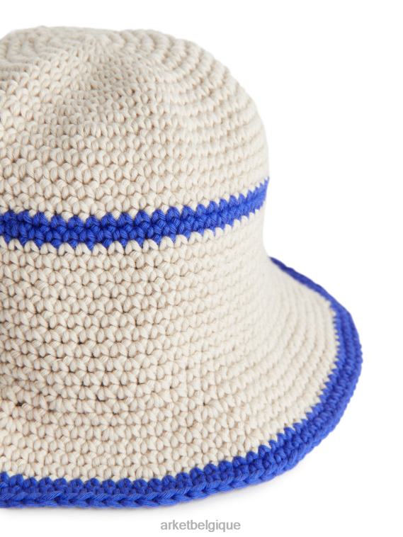 ARKET chapeau de soleil au crochet enfants beige/bleu T46DR1693 accessoires
