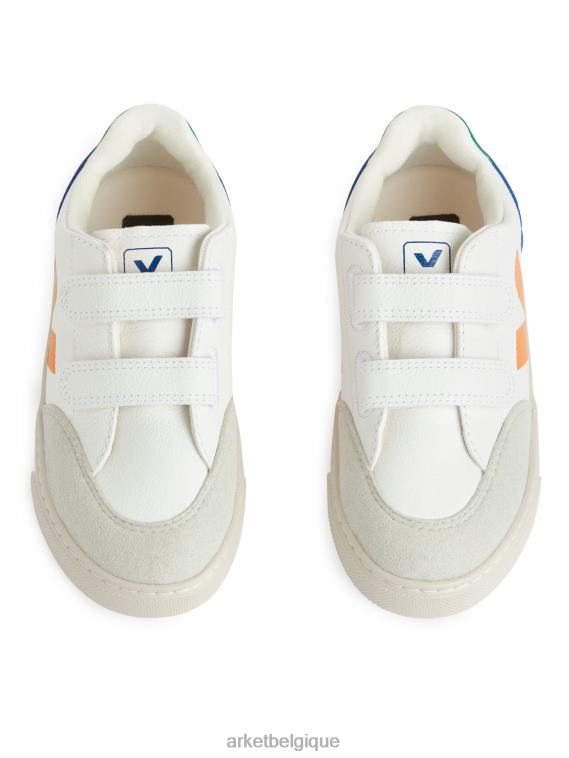 ARKET baskets veja v-12 junior enfants blanc/jaune/bleu T46DR1409 chaussure