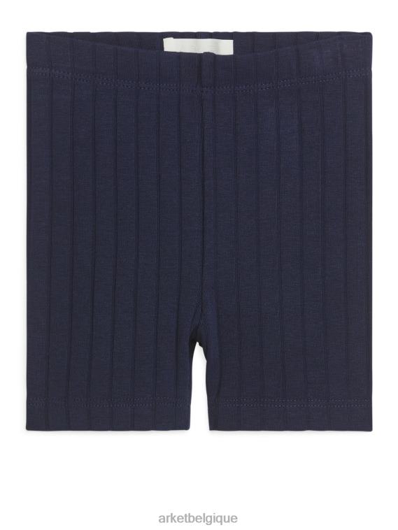 ARKET Short de vélo en jersey côtelé, lot de 2 enfants beige/bleu foncé T46DR1773 vêtements