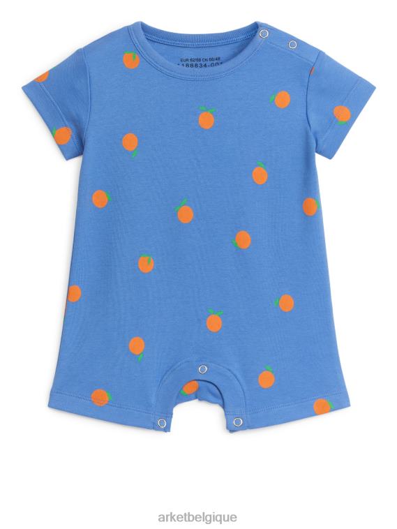 ARKET barboteuse courte en jersey enfants bleu/orange T46DR1695 vêtements