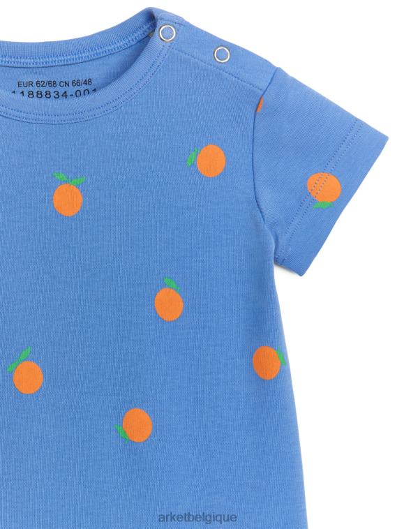 ARKET barboteuse courte en jersey enfants bleu/orange T46DR1695 vêtements