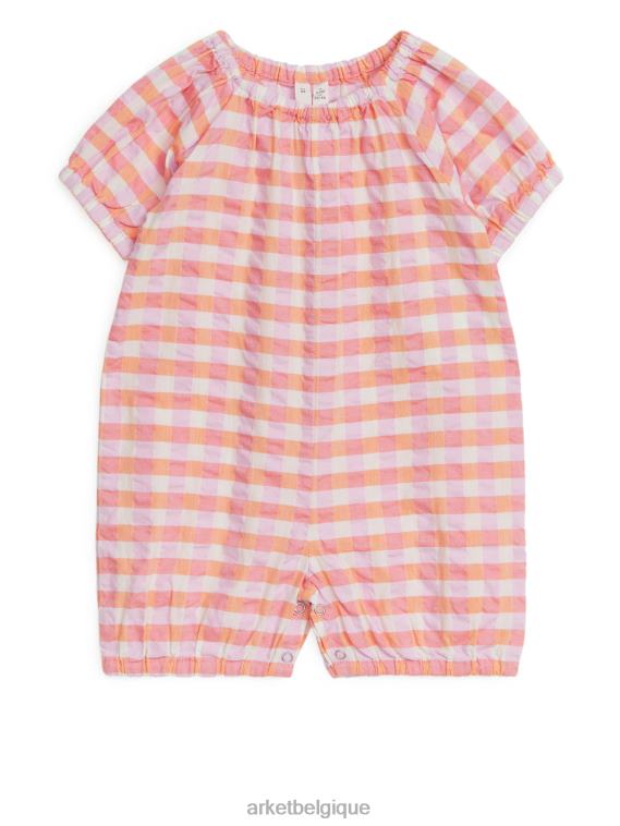ARKET barboteuse en seersucker enfants orange/à carreaux T46DR1708 vêtements