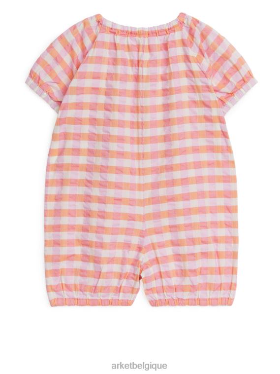 ARKET barboteuse en seersucker enfants orange/à carreaux T46DR1708 vêtements