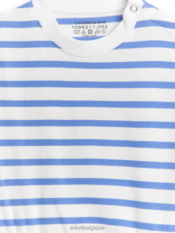 ARKET barboteuse à manches courtes enfants bleu blanc T46DR1751 vêtements