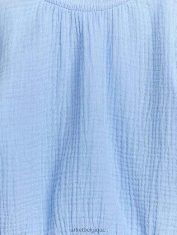 ARKET blouse en étamine à manches ballon enfants bleu clair T46DR1718 vêtements