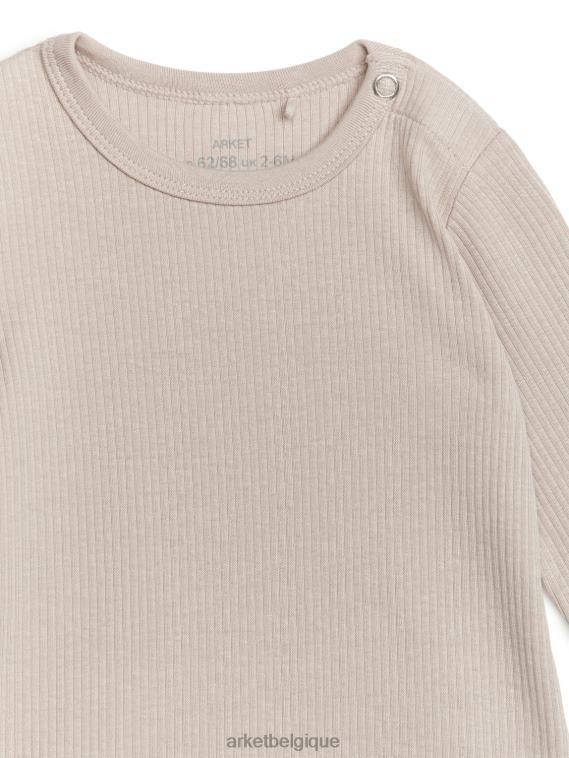 ARKET body en coton et lyocell enfants beige clair T46DR1755 vêtements