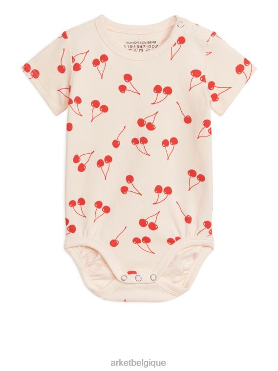 ARKET body à manches courtes enfants blanc rouge T46DR1694 vêtements
