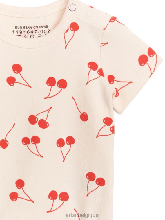 ARKET body à manches courtes enfants blanc rouge T46DR1694 vêtements