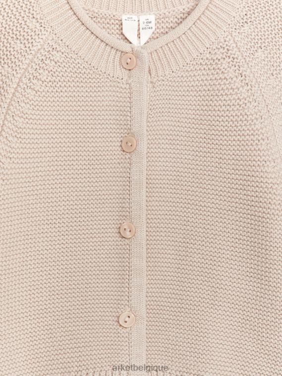 ARKET cardigan tricoté en coton enfants beige T46DR1764 vêtements