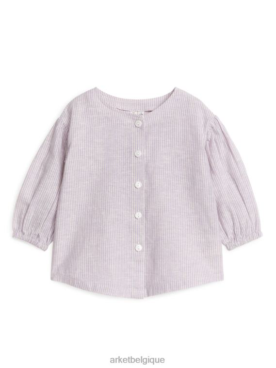 ARKET chemisier en lin enfants lilas/blanc T46DR1757 vêtements