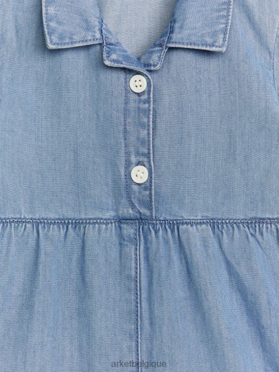 ARKET combinaison courte en jean enfants bleu clair T46DR1721 vêtements