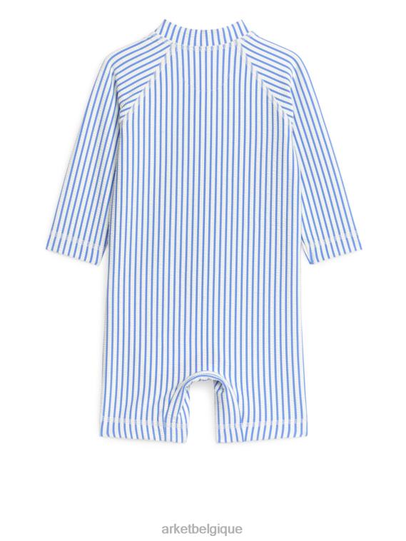 ARKET combinaison de bain longue en seersucker anti-uv enfants bleu/rayure T46DR1752 vêtements