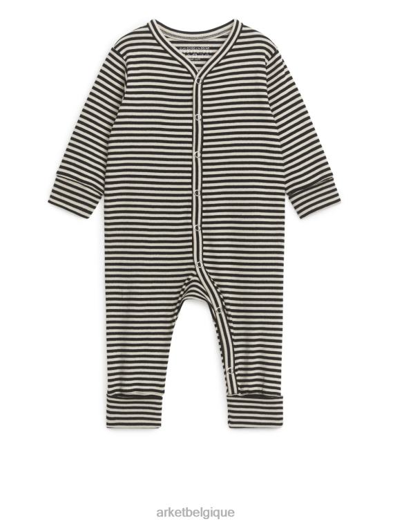 ARKET ensemble de 2 pyjamas tout-en-un enfants beige clair/noir T46DR1753 vêtements