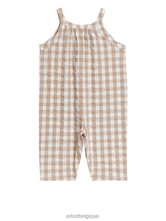 ARKET ensemble en seersucker enfants beige/à carreaux T46DR1706 vêtements