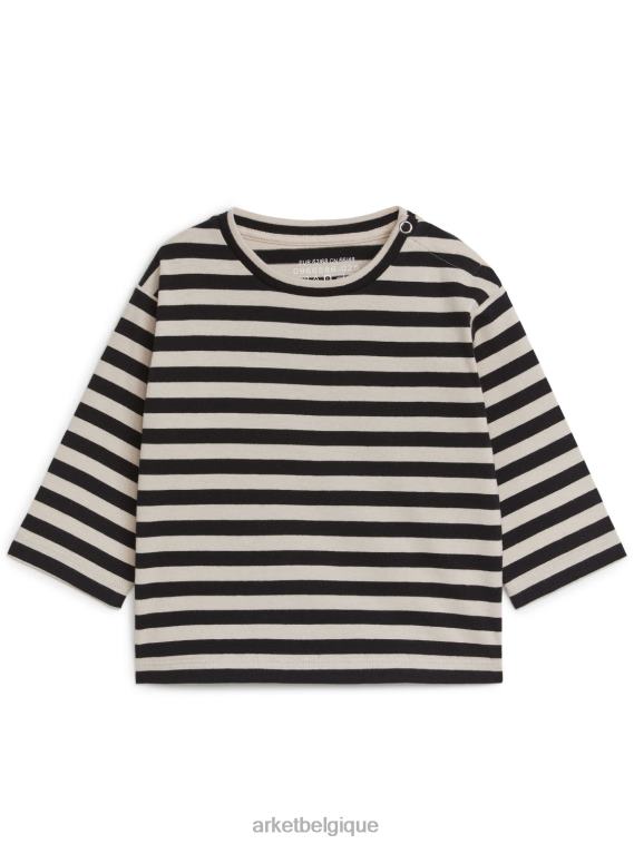 ARKET haut à manches longues enfants noir/beige T46DR1735 vêtements