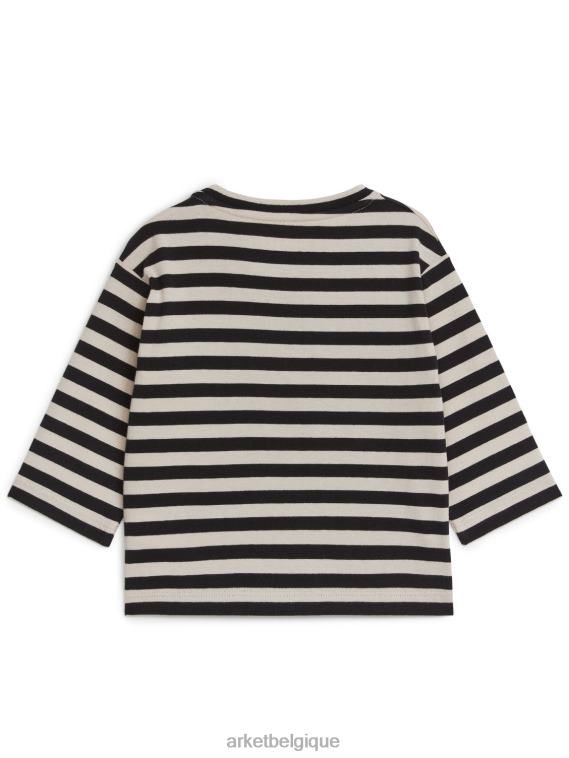 ARKET haut à manches longues enfants noir/beige T46DR1735 vêtements