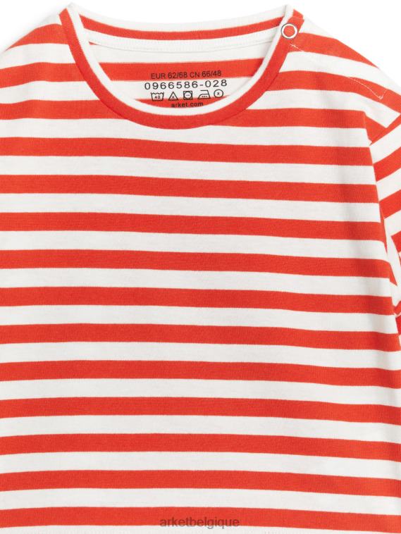 ARKET haut à manches longues enfants rouge/blanc cassé T46DR1725 vêtements