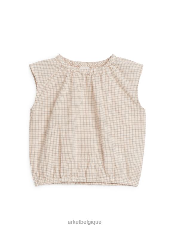 ARKET haut sans manches en seersucker enfants beige/à carreaux T46DR1702 vêtements