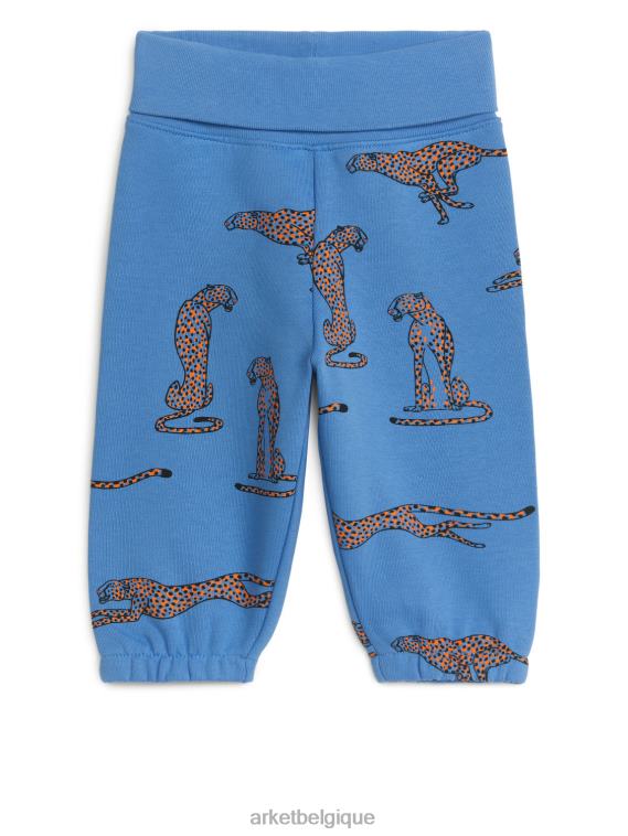 ARKET pantalon de jogging en jersey à rabat enfants bleu/guépard T46DR1684 vêtements