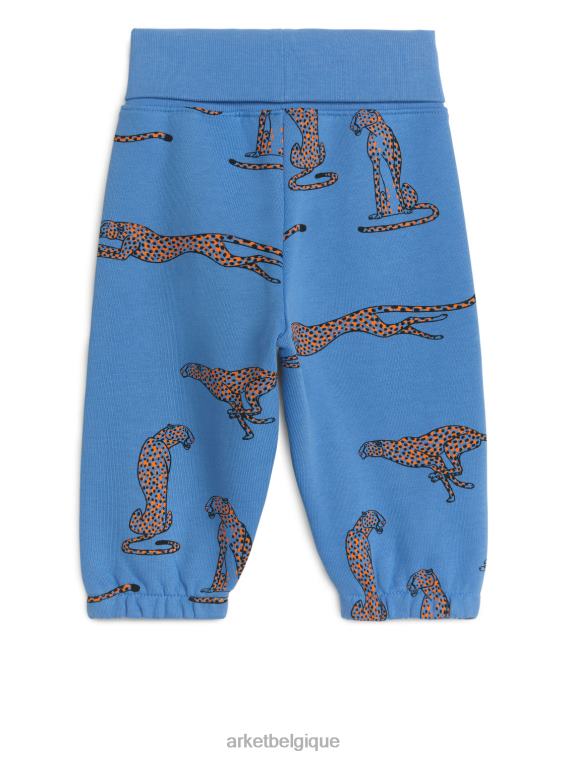 ARKET pantalon de jogging en jersey à rabat enfants bleu/guépard T46DR1684 vêtements