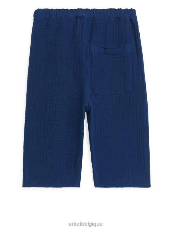 ARKET pantalon en mousseline de coton enfants bleu foncé T46DR1769 vêtements