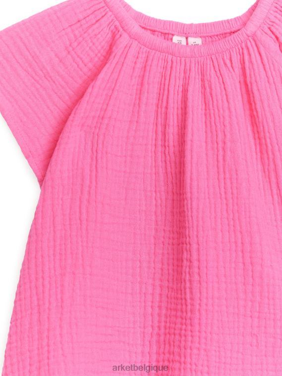 ARKET robe courte en étamine enfants rose T46DR1739 vêtements