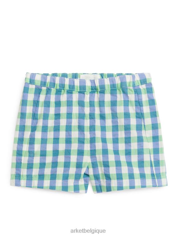 ARKET short en seersucker enfants vert bleu T46DR1705 vêtements