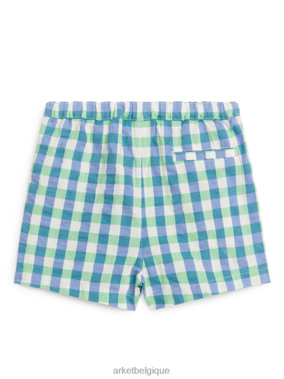 ARKET short en seersucker enfants vert bleu T46DR1705 vêtements