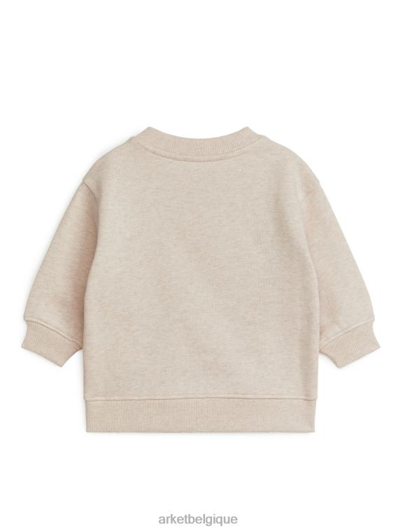 ARKET sweat-shirt ample en coton enfants mélange d'avoine T46DR1737 vêtements