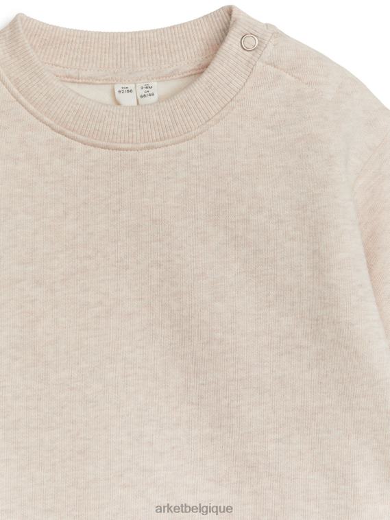 ARKET sweat-shirt ample en coton enfants mélange d'avoine T46DR1737 vêtements