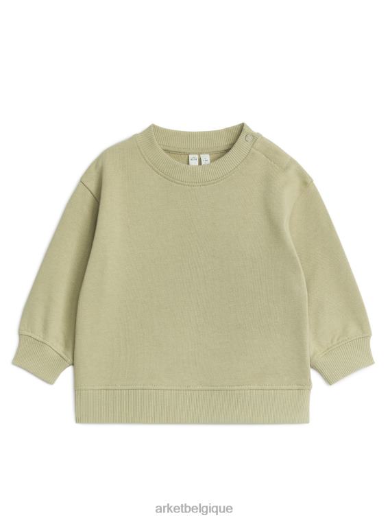 ARKET sweat-shirt ample en coton enfants vert kaki clair T46DR1762 vêtements