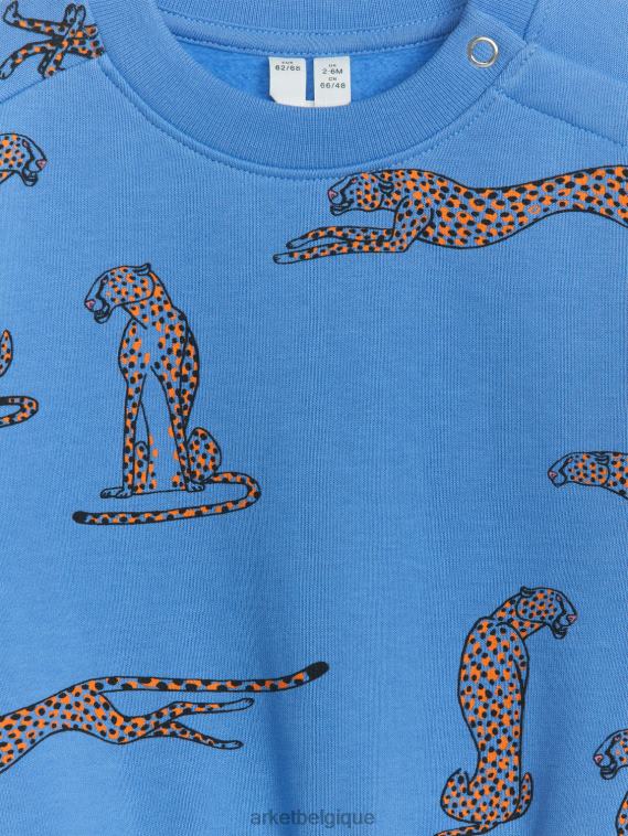 ARKET sweat-shirt décontracté enfants bleu/guépard T46DR1686 vêtements